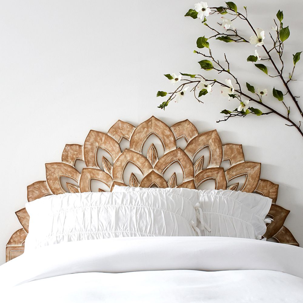 Wood Carved Faux Headboard