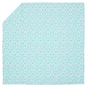 Damask Duvet Cover &amp; Pillowcases, Pool