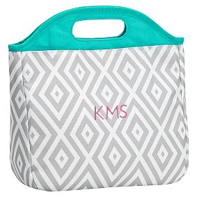 Gear-Up Preppy Diamond Lunch Tote, Grey