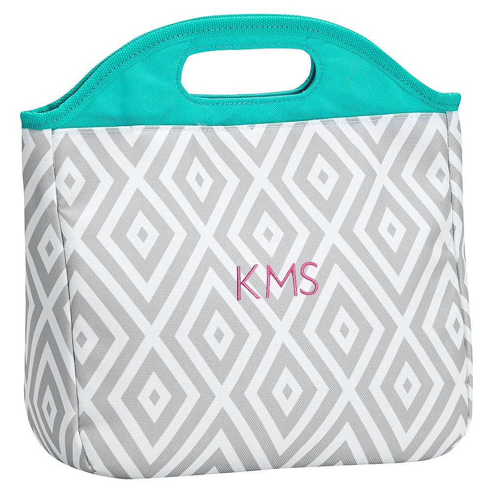 Gear-Up Preppy Diamond Lunch Tote, Grey