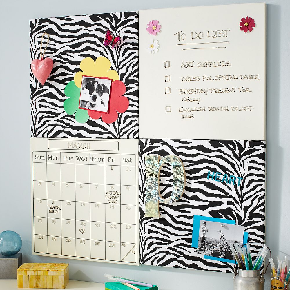 2x2 Zebra &amp; Dry-Erase Board Style Tile Set