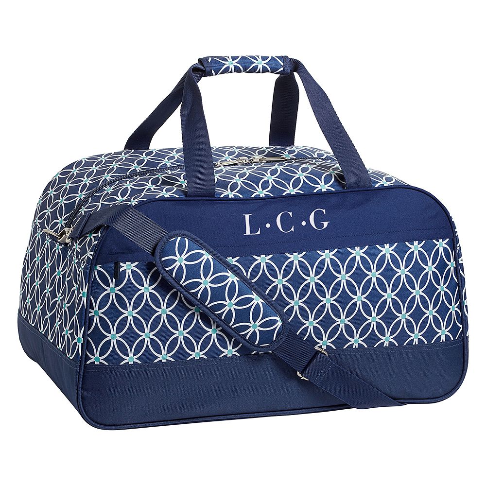 Jet-Set Navy Petal Chain Duffle Bag