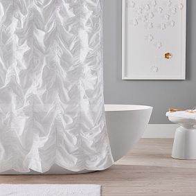 Ruched Linen Shower Curtain
