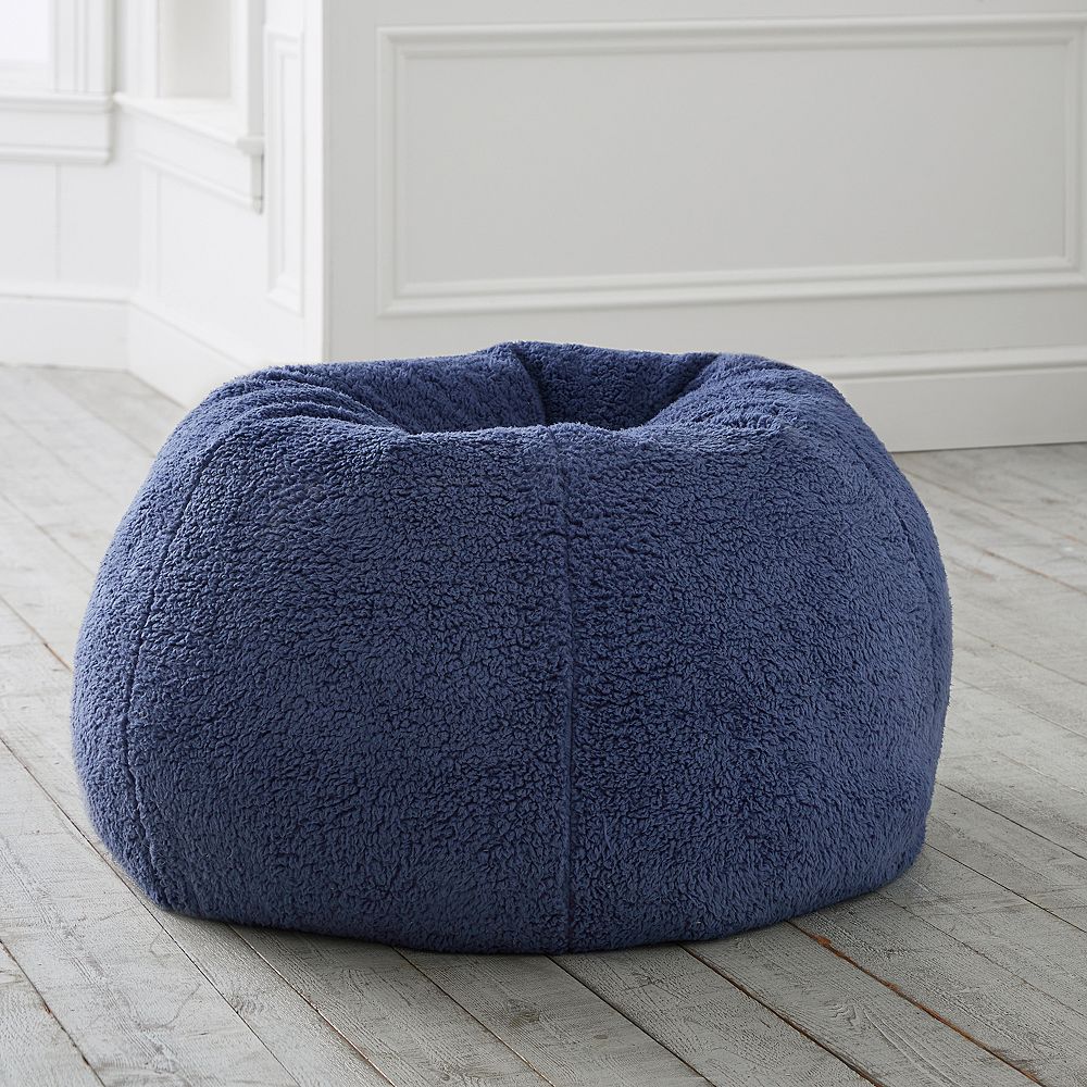 Cozy Sherpa Indigo Beanbag Chair