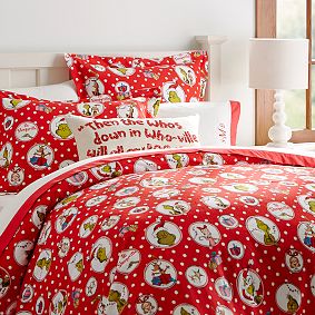 Dr. Seuss's The Grinch&#8482; Flannel Duvet Cover + Sham