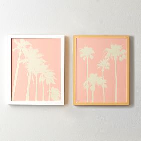 Blush Palm Trees Framed Art