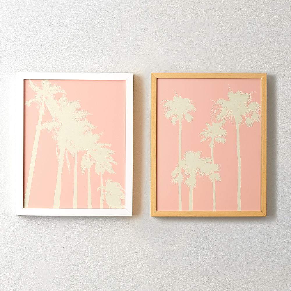 Blush Palm Trees Framed Art