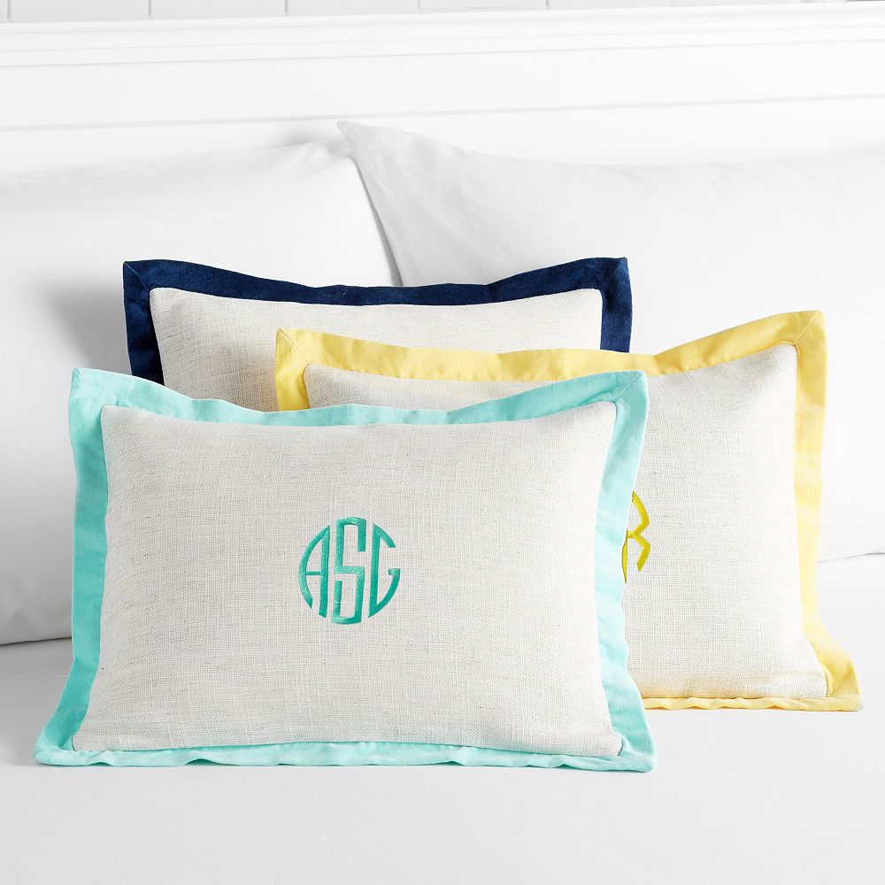 Velvet Border Monogram Pillow Covers
