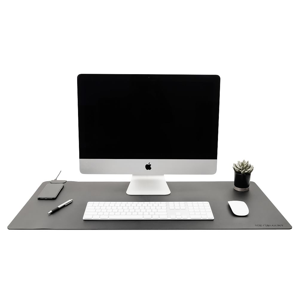 Wireless Charging Faux Leather Desk Pad