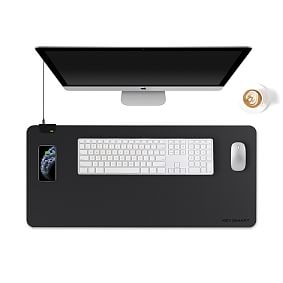 Wireless Charging Faux Leather Desk Pad