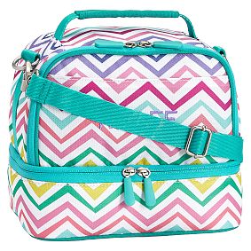 Gear-Up Multi Chevron Print Dual Compartment Lunch Bag
