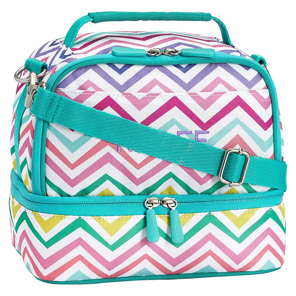 Gear-Up Multi Chevron Print Dual Compartment Lunch Bag