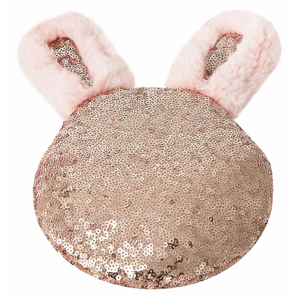 Sequin Peach Bunny Pouch