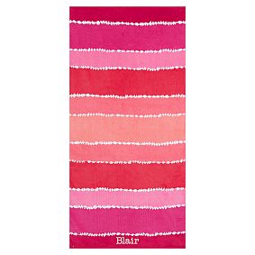 Tie Dye Stripe Beach Towel, Pink