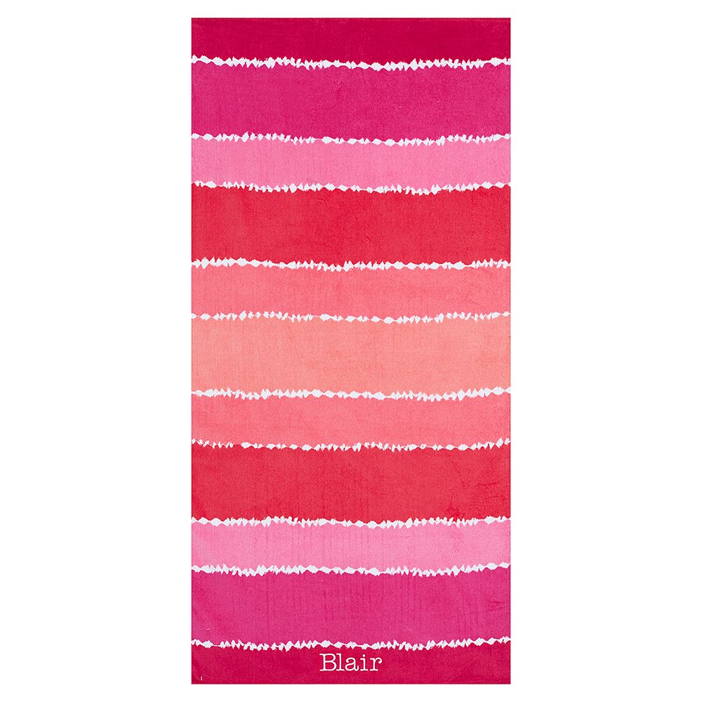 Tie Dye Stripe Beach Towel, Pink