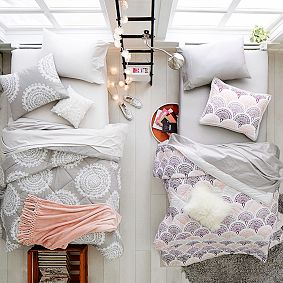 Feather Scallop Value Comforter Set with Sheets, Pillowcase, Comforter + Sham