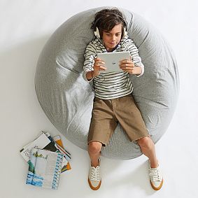 Gray Heathered Jersey Bean Bag Chair