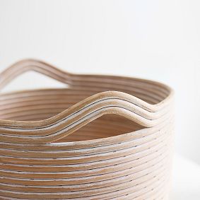 Whitewash Cane Storage Baskets