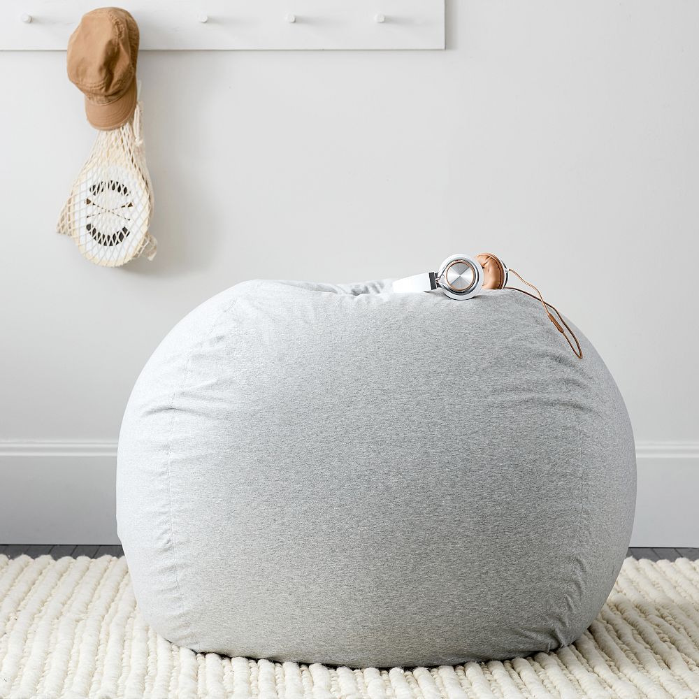 Gray Heathered Jersey Bean Bag Chair