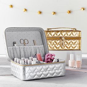 Quilted Metallic Nail Polish Travel Case