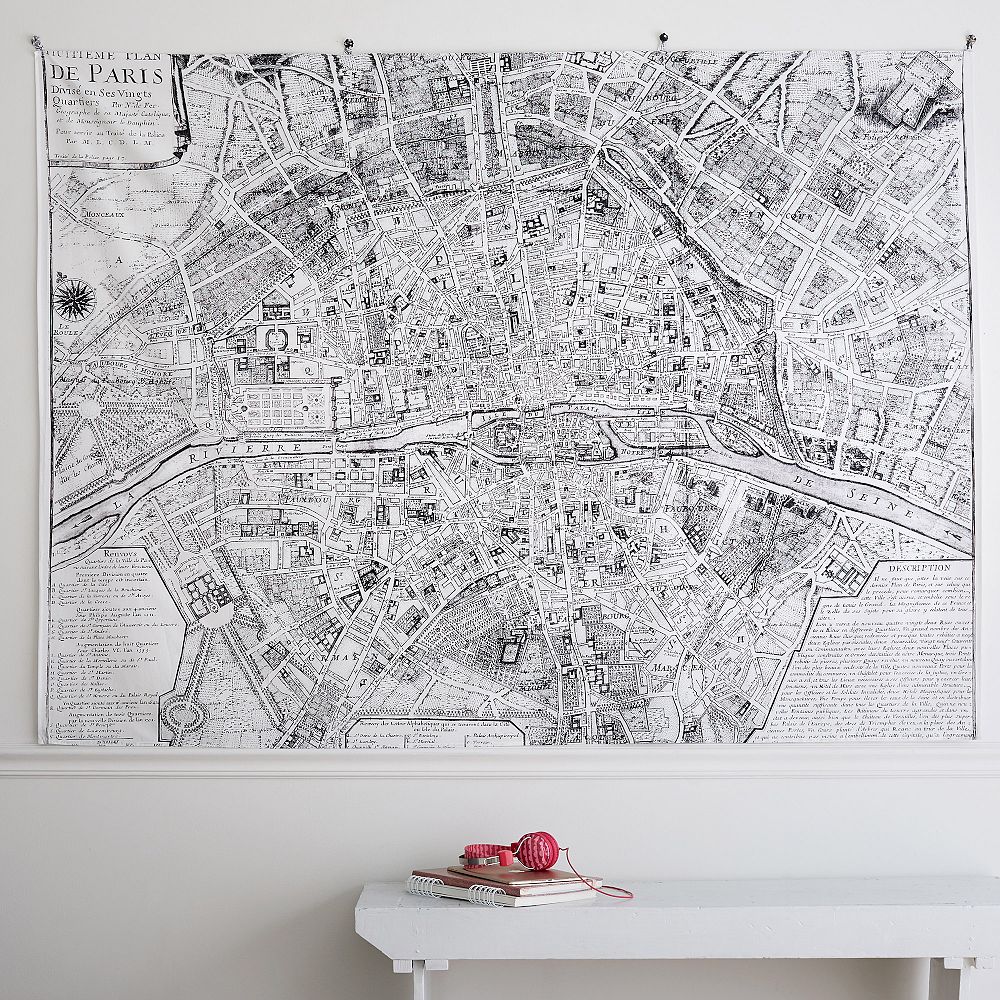 Paris Map Tapestry