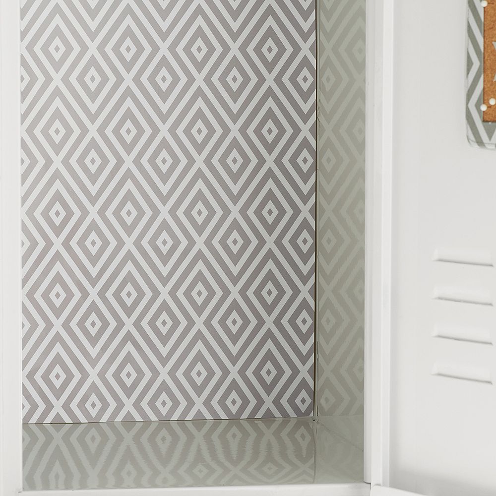 Preppy Diamond Gray Locker Wallpaper, 3 Sheets