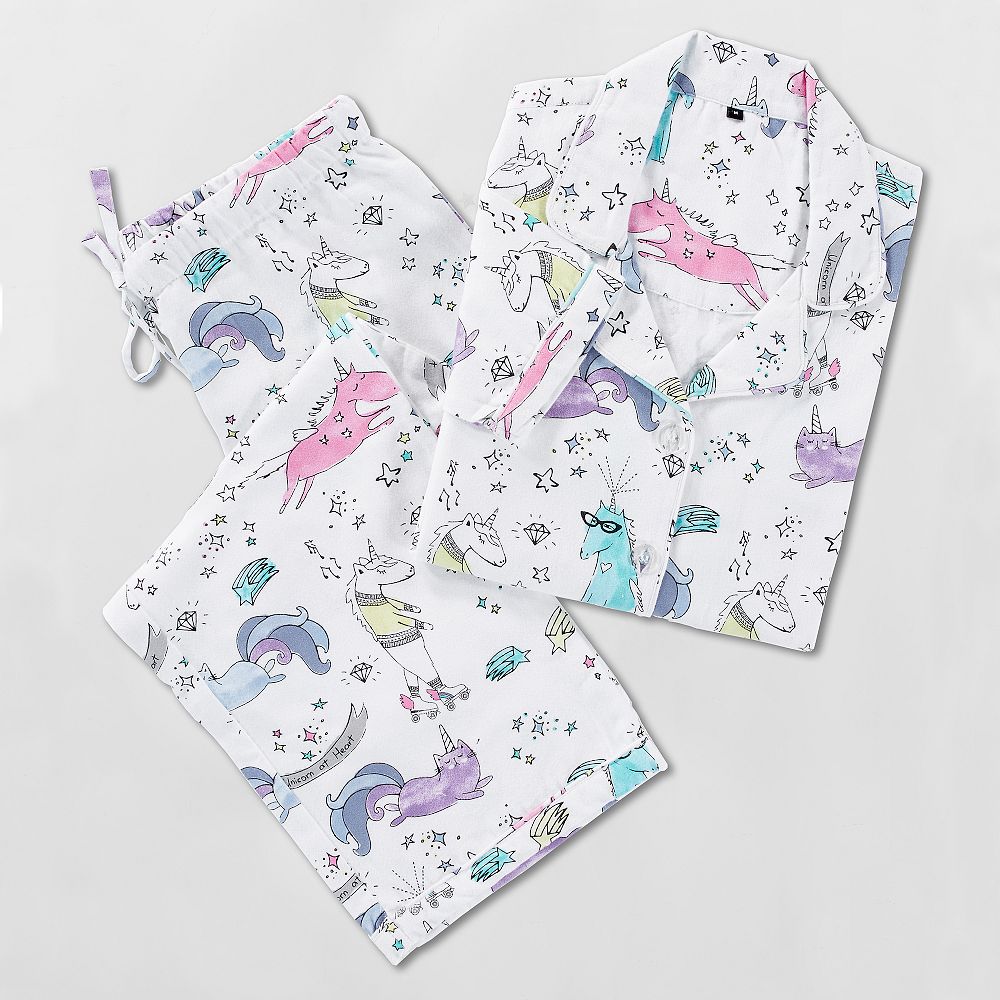 Unicorn Organic Flannel Pajama Set