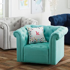 Cushy Roll Arm Swivel Chair