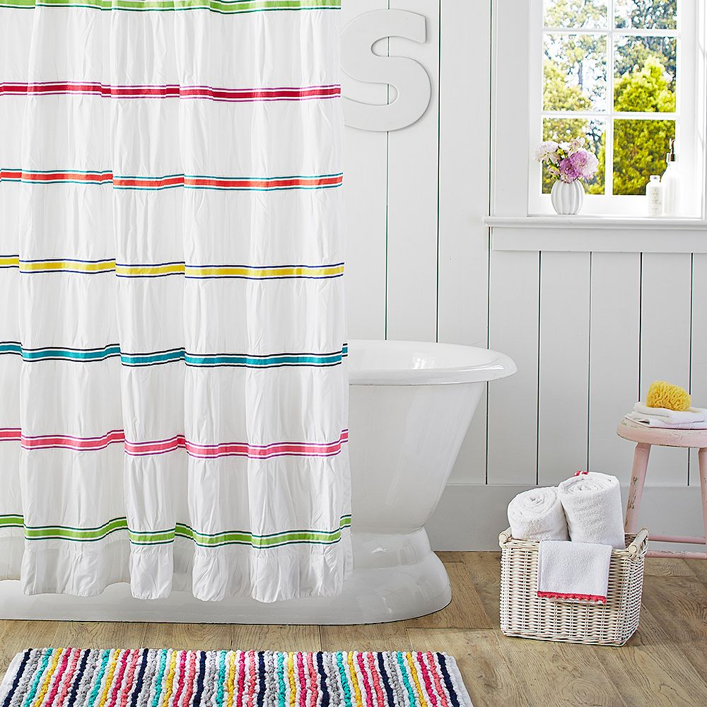 Rainbow Ribbon Shower Curtain