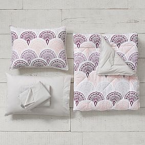 Feather Scallop Value Comforter Set with Sheets, Pillowcase, Comforter + Sham
