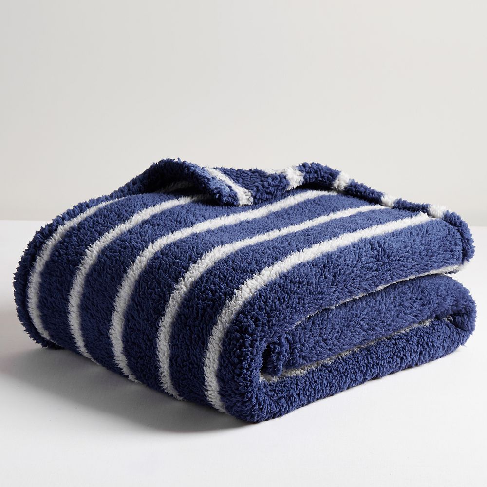 Cozy Stripe Sherpa Throw