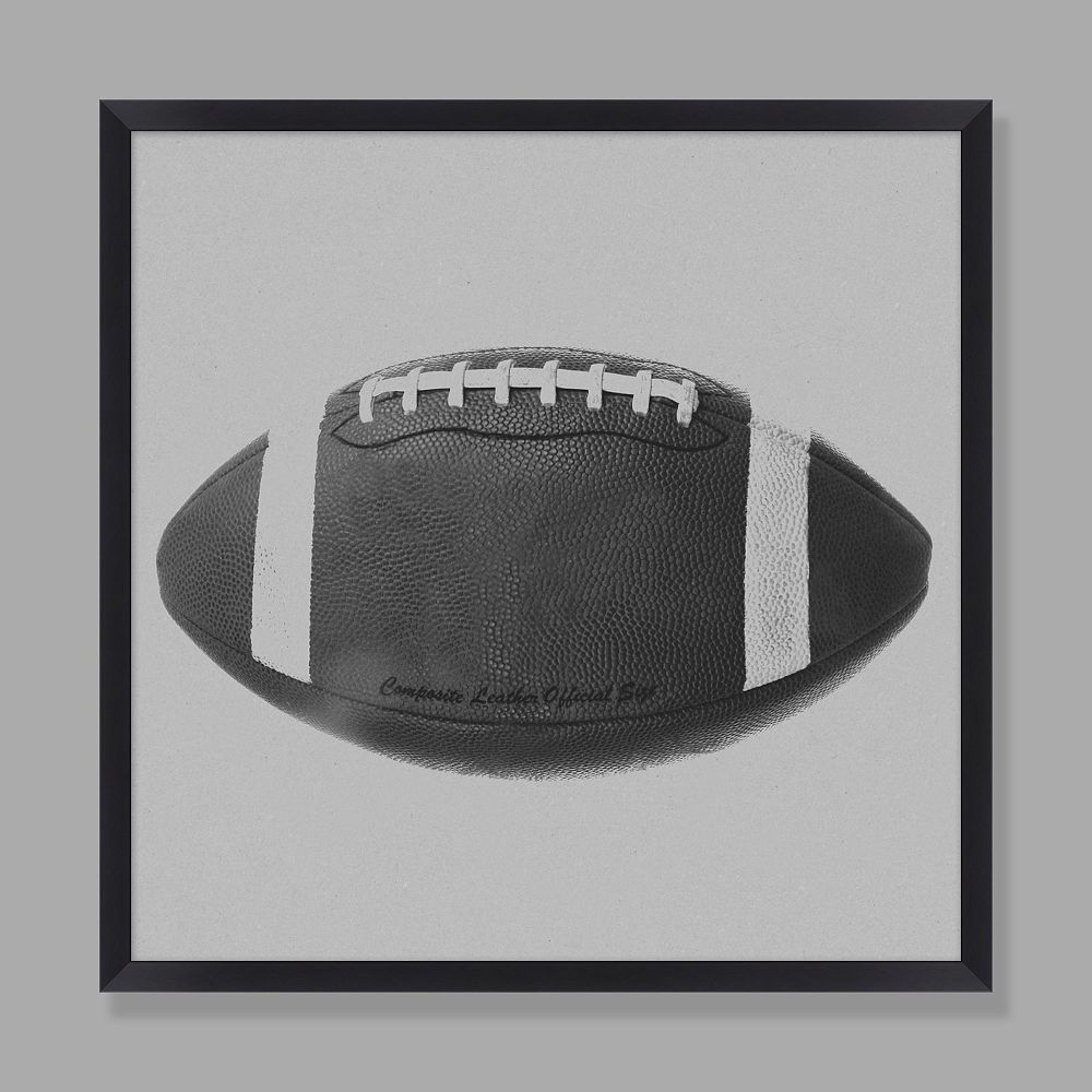 Football Framed Art, 28&quot;x28&quot;