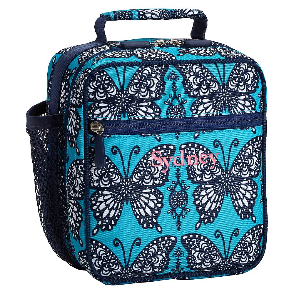 Gear-Up Navy Butterflies Classic Lunch With Mesh Side Pocket