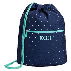 Gear-Up Navy Pin Dot Cinch Sack