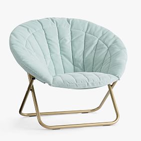 Performance Everyday Velvet Light Pool Channel Stitch Hang-A-Round Chair