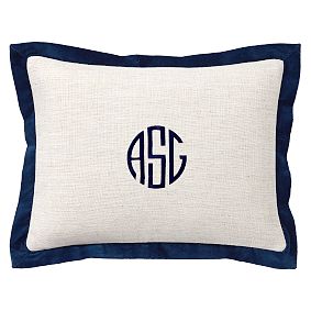 Velvet Border Monogram Pillow Covers