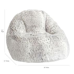 Leopard Faux-Fur Gray Leanback Lounger