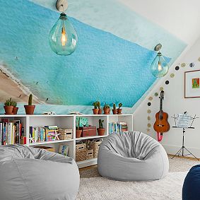 Gray Heathered Jersey Bean Bag Chair