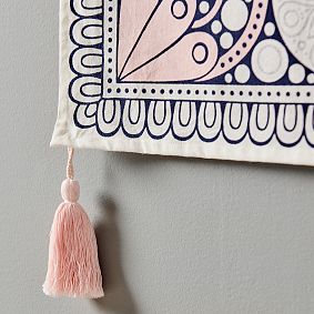 Printed Mandala Tapestry with Tassels