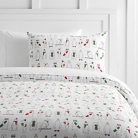 Polar Party Flannel Duvet Cover