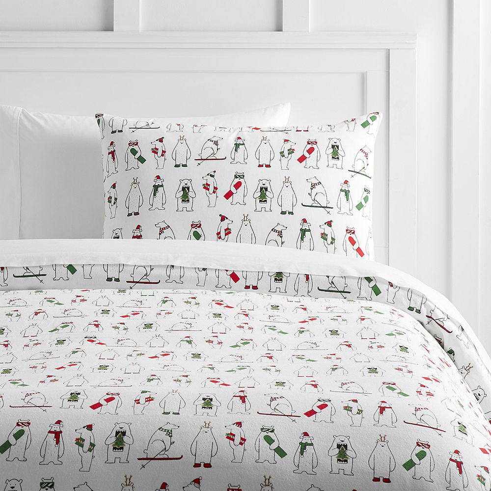 Polar Party Flannel Duvet Cover