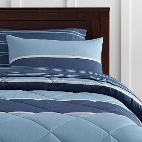 Aiden Stripe Value Comforter Set with Sheets, Pillowcase, Comforter + Sham
