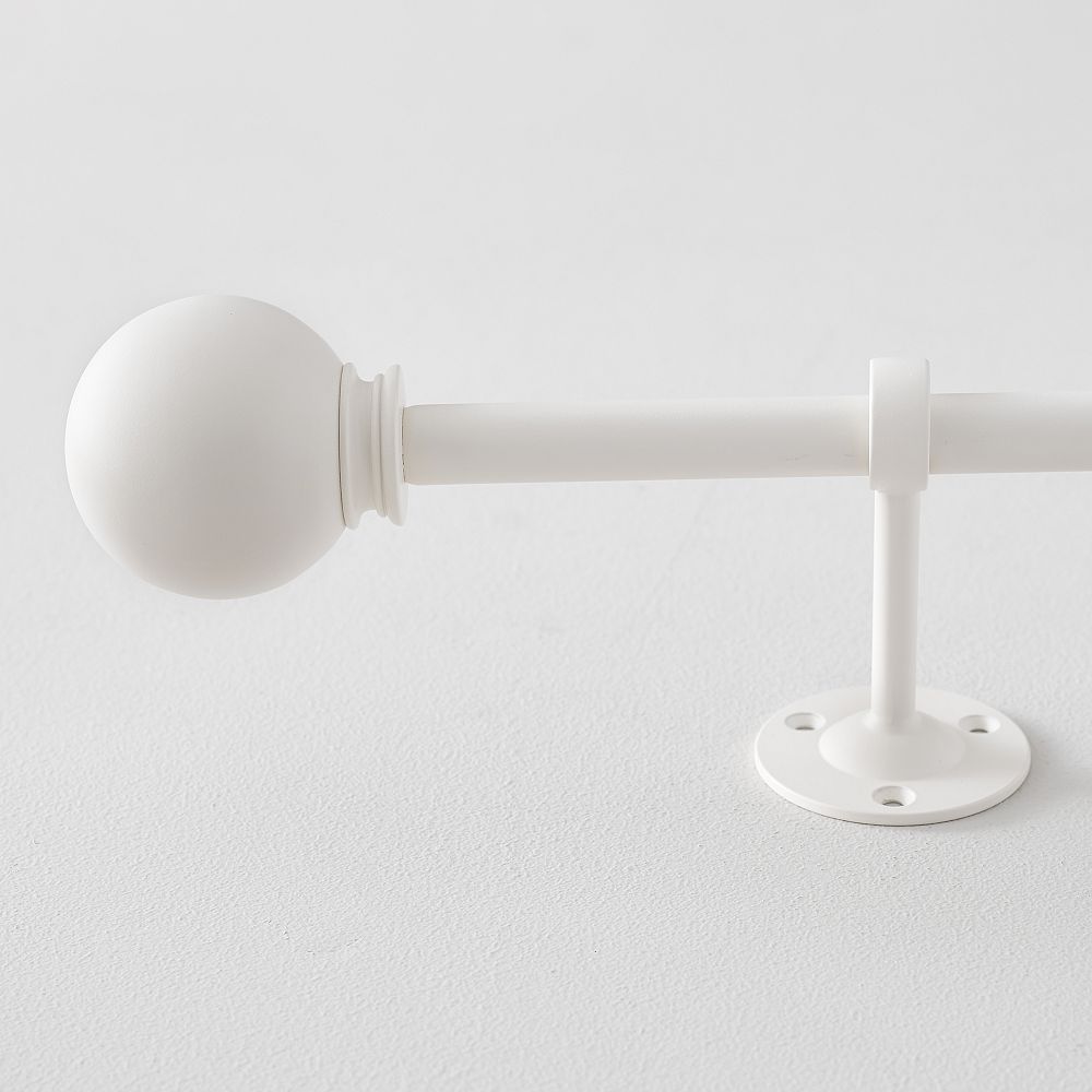 Classic Ball Finial &amp; Hardware Set - White