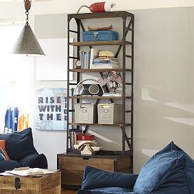 Wood Metal Bookcase