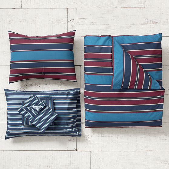 Mason Stripe Duvet Bedding Set with Duvet Cover, Duvet Insert, Sham, Striped Sheets + Pillow Inserts