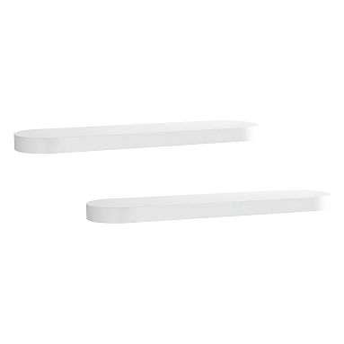 Floating Oval Shelves S/2, White, 36