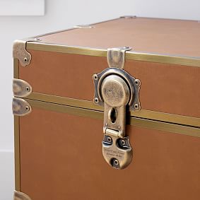 Faux Leather Cube Dorm Trunk
