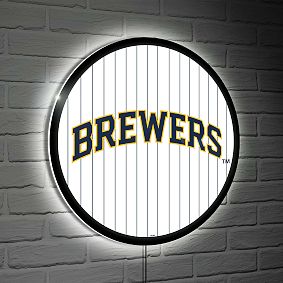 <i>MLB&#8482;</i> Round LED Wall Light with Pinstripes