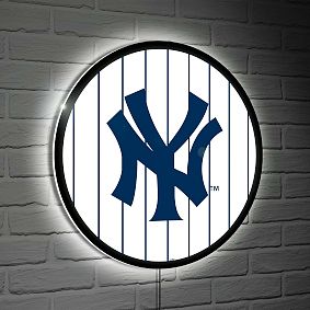 <i>MLB&#8482;</i> Round LED Wall Light with Pinstripes