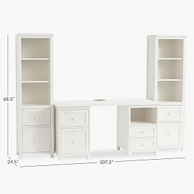 Beadboard Smart&#8482; Storage Desk &amp; Bookcase Set (107.5&quot;)